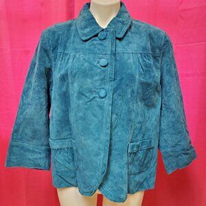 #241 Chico's Blue Dress Jacket Blazer Shawl Size 3 (16)